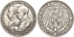5 Mark, 1915, Friedrich Franz IV. 1897-1918, Winz. Rf, Vz., Katalog: J. 89 Vz5 Mark, 1915, Frederic Francis IV.... - Autres & Non Classés