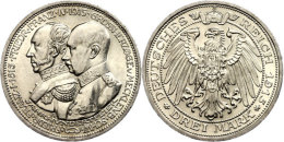 3 Mark, 1915, Friedrich Franz IV. Mit Friedrich Franz I. Zur 100-Jahrfeier Des Herzogtums, Vz., Katalog: J. 88... - Other & Unclassified