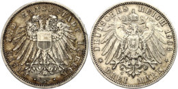 3 Mark, 1908, Randfehler, Ss-vz., Katalog: J. 82 Ss-vz3 Mark, 1908, Margin Fault, Very Fine To Extremly Fine.,... - Otros & Sin Clasificación