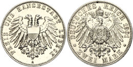 2 Mark, 1901, Berieben, Vz, Katalog: J. 80 Vz2 Mark, 1901, Rubbed, Extremly Fine, Catalogue: J. 80 Vz - Sonstige & Ohne Zuordnung