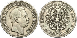 2 Mark, 1876, Ludwig III., S-ss., Katalog: J. 66 S-ss2 Mark, 1876, Ludwig III., S Very Fine., Catalogue: J. 66... - Otros & Sin Clasificación