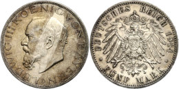 5 Mark, 1914, Ludwig III., Vz., Katalog: J. 53 Vz5 Mark, 1914, Ludwig III., Extremley Fine, Catalogue: J. 53 Vz - Autres & Non Classés