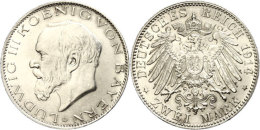 3 Mark, 1914, Ludwig III. (1913-1918), Winz. Rf, Vz-st, Katalog: J. 52 Vz-st3 Mark, 1914, Ludwig III.... - Otros & Sin Clasificación