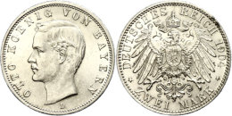 2 Mark, 1904, Otto (1886-1913), Etw. Berieben, Min. Rf, Vz, Katalog: J. 45 Vz2 Mark, 1904, Otto (1886-1913), A... - Autres & Non Classés