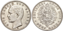 5 Mark, 1888, Otto, Ss., Katalog: J. 44 Ss5 Mark, 1888, Otto, Very Fine., Catalogue: J. 44 Ss - Other & Unclassified