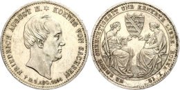 Taler, 1854, Friedrich August II., Auf Den Tod Des Königs, AKS 117, J. 94, Vz.  VzThaler, 1854, Frederic... - Sonstige & Ohne Zuordnung