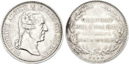 Taler, 1827, Friedrich August I., Auf Seinen Tod, AKS 56, J. 45, Kl. Rf., Ss+.  Thaler, 1827, Frederic August... - Autres & Non Classés