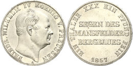 Taler, 1857, Friedrich Wilhelm IV., AKS 79, J. 85, Kl. Rf., Kratzer, Ss+.  SsThaler, 1857, Frederic Wilhelm... - Autres & Non Classés