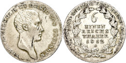 1/6 Taler, 1812, Friedrich Wilhelm III., Berlin, AKS 24, J. 31, Schrötlingsfehler, Vz+.  1 / 6 Thaler,... - Otros & Sin Clasificación