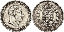 2/3 Taler, 1839, Paul Friedrich, AKS 32, J. 45, Randfehler, Ss.  Ss2 / 3 Thaler, 1839, Paul Frederic, Picture... - Otros & Sin Clasificación