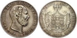 Vereinstaler, 1866, Paul Friedrich Emil Leopold, AKS 16, J. 16, Ss.  SsConvention Thaler, 1866, Paul Frederic... - Otros & Sin Clasificación