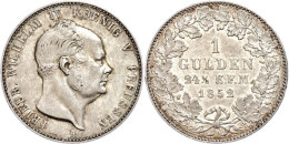 Gulden, 1852, Friedrich Wilhelm IV., AKS 20, J. 23, Vz.  VzGuilder, 1852, Frederic Wilhelm IV., Picture... - Sonstige & Ohne Zuordnung