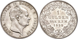 Gulden, 1852, Friedrich Wilhelm IV., AKS 20, J. 23, Vz+.  Guilder, 1852, Frederic Wilhelm IV., Picture... - Other & Unclassified