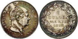 1 Gulden, 1852, Friedrich Wilhelm IV. König Von Preussen, AKS 20, J. 23, Vz.  Vz1 Guilder, 1852, Frederic... - Other & Unclassified