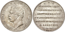 Gulden (Pressfreiheitsgulden), 1848, Ludwig III., AKS 134, J. 48, Wz. Rf., Vz+.  Guilder... - Autres & Non Classés