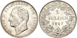 1 Gulden, 1837, Ludwig II., AKS 103, J. 38a, Kleiner Randfehler, Ss-vz.  Ss-vz1 Guilder, 1837, Ludwig II.,... - Other & Unclassified