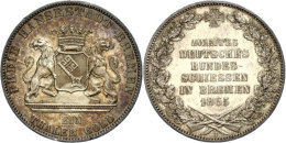 Taler, 1865, ZWEITES DEUTSCHES BUNDESSCHIESSEN IN BREMEN 1865, AKS 16, J. 27, Vz.  VzThaler, 1865, Second... - Sonstige & Ohne Zuordnung