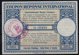 USA London Type XIVo 11 CENTS International Reply Coupon Reponse Antwortschein IAS IRC  O CHICAGO 27.01.49 - Other