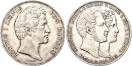 Geschichtsdoppeltaler, 1842, Ludwig I., AKS 104, J. 72, Kl. Rf., Ss-vz.  Ss-vzHistorical Double Thaler, 1842,... - Autres & Non Classés