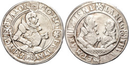 1/2 Taler, O.J.(1554-1557), Johann Friedrich II., Johann Wilhelm Und Johann Friedrich III., Koppe 271b, Rand Und... - Otros & Sin Clasificación