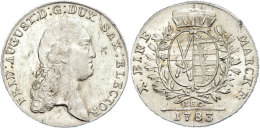 Taler, 1783, Friedrich August I., IEC, Dav. 2695, Kahnt 1081, Schrötlingsfehler Am Rand, Vz+.  Thaler,... - Sonstige & Ohne Zuordnung