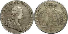 2/3 Taler, 1765, Friedrich August III./I., EDC, Kl. Schrötlingsfehler, Ss  Ss2 / 3 Thaler, 1765, Frederic... - Sonstige & Ohne Zuordnung