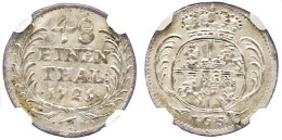 1/48 Taler, 1726, Friedrich August I., IGS, Merseburger 1627, Kahnt 201, Kohl 416, In Plastikholder Der NGC Mit Der... - Autres & Non Classés