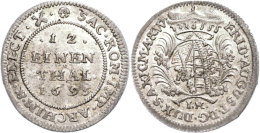 1/12 Taler, 1695, Friedrich August I., IK, Kahnt 174, Kohl 395, St. Prachtexemplar.  St1 / 12 Thaler, 1695,... - Autres & Non Classés