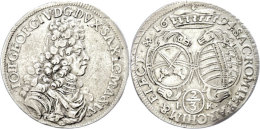 2/3 Taler, 1694, Johann Georg IV., Dresden, Dav. 813, Kl. Schrötlingsfehler, Ss.  Ss2 / 3 Thaler, 1694,... - Autres & Non Classés