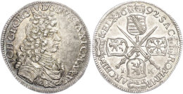 1/3 Taler, 1692, Johann Georg II., IK, Clauss/Kahnt 670, Merseburger 1339, Kohl 323, Schöne Irisierende... - Sonstige & Ohne Zuordnung