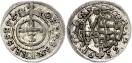 3 Pfennig, 1659, Johann Georg II., CR, Clauss/Kahnt 440, Kohl 255, St.  St3 Penny, 1659, Johann Georg II., CR,... - Autres & Non Classés
