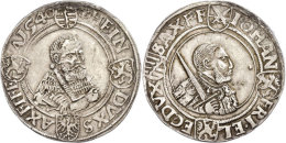 Taler (28,85g), 1540, Johann Friedrich Der Grossmütige, Schnee 97, Dav. 9728, Henkelspur, Rand Z.T.... - Sonstige & Ohne Zuordnung