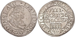 1/8 Taler, 1673, Mit Titel Leopold I., Ss.  Ss1 / 8 Thaler, 1673, With Title Leopold I., Very Fine.  Ss - Other & Unclassified