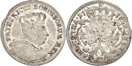 6 Gröscher, 1757, Friedrich II., Kleve, Olding 359b, Kl. Zainende, Ss+. Mit Unterlegzettel Soester... - Sonstige & Ohne Zuordnung