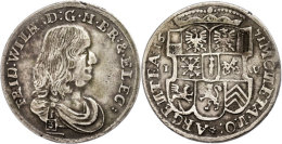 1/3 Taler, 1671, Friedrich Wilhelm I., Minden, Schrötlingsfehler Am Rand, Ss.  Ss1 / 3 Thaler, 1671,... - Autres & Non Classés