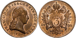3 Kreuzer, 1803, Franz II., F, Schrötlingsfehler, St.  St3 Cruiser, 1803, Francis II., F, Planchet Fault,... - Autriche