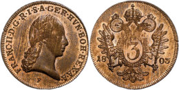 3 Kreuzer, 1803, Franz II., F, Schrötlingsfehler, St.  St3 Cruiser, 1803, Francis II., F, Planchet Fault,... - Oesterreich