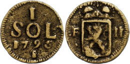 Sol (14,84g), Messing Gegossen, 1796, Franz II., S-ss.  S-ssSol (14, 84g), Brass Poured, 1796, Francis II., S... - Austria