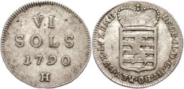 6 Sols, 1790, Leopold II., Günzburg, Für Luxemburg, Ss.  Ss6 Sols, 1790, Leopold II., Günzburg,... - Autriche