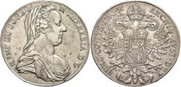 Taler, 1780, Maria Theresia, IC-FA, Wien, Ss.  SsThaler, 1780, Maria Theresia, IC-FA, Vienna, Very Fine.  Ss - Autriche