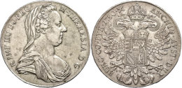 Taler, 1780, Maria Theresia, IC-FA, Wien, Ss.  SsThaler, 1780, Maria Theresia, IC-FA, Vienna, Very Fine.  Ss - Oesterreich