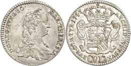 6 Kreuzer, 1745, Maria Theresia, Hall, Vz.  Vz6 Cruiser, 1745, Maria Theresia, Hall, Extremley Fine  Vz - Autriche