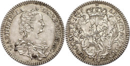 1/4 Taler, 1745, Maria Theresia, Hall, Ss-vz.  Ss-vz1 / 4 Thaler, 1745, Maria Theresia, Hall, Very Fine To... - Austria