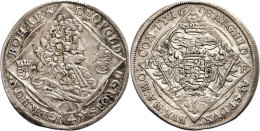 1/4 Taler, 1698, Leopold I., Kremnitz, Ss.  Ss1 / 4 Thaler, 1698, Leopold I., Kremnitz, Very Fine.  Ss - Austria