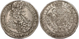 Taler, 1695, Leopold I., Kremnitz, Dav. 3264, Fassungsspuren, Vz.  VzThaler, 1695, Leopold I., Kremnitz, Dav.... - Austria
