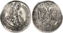 Taler, 1691, Leopold I., Kremnitz, Dav. 3261, Avers Etwas Justiert, Ss.  SsThaler, 1691, Leopold I., Kremnitz,... - Austria