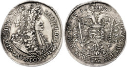 Taler, 1691, Leopold I., Kremnitz, Dav. 3261, Avers Etwas Justiert, Ss.  SsThaler, 1691, Leopold I., Kremnitz,... - Oesterreich