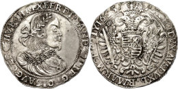 Taler, 1655, Ferdinand III., Dav. 3198, Rand Stellenweise Bearbeitet, Vz.  VzThaler, 1655, Ferdinand III., Dav.... - Autriche