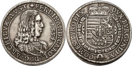 Taler, 1654, Ferdinand Karl, Hall, Dav. 3367, Ss.  SsThaler, 1654, Ferdinand Karl, Hall, Dav. 3367, Very Fine. ... - Autriche
