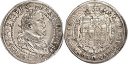 Taler, 1629, Ferdinand II., Graz, Variante Mit Jahreszahl In Umschrift. Dav. 3108, Zainende, Kl. Rf., Ss. ... - Autriche